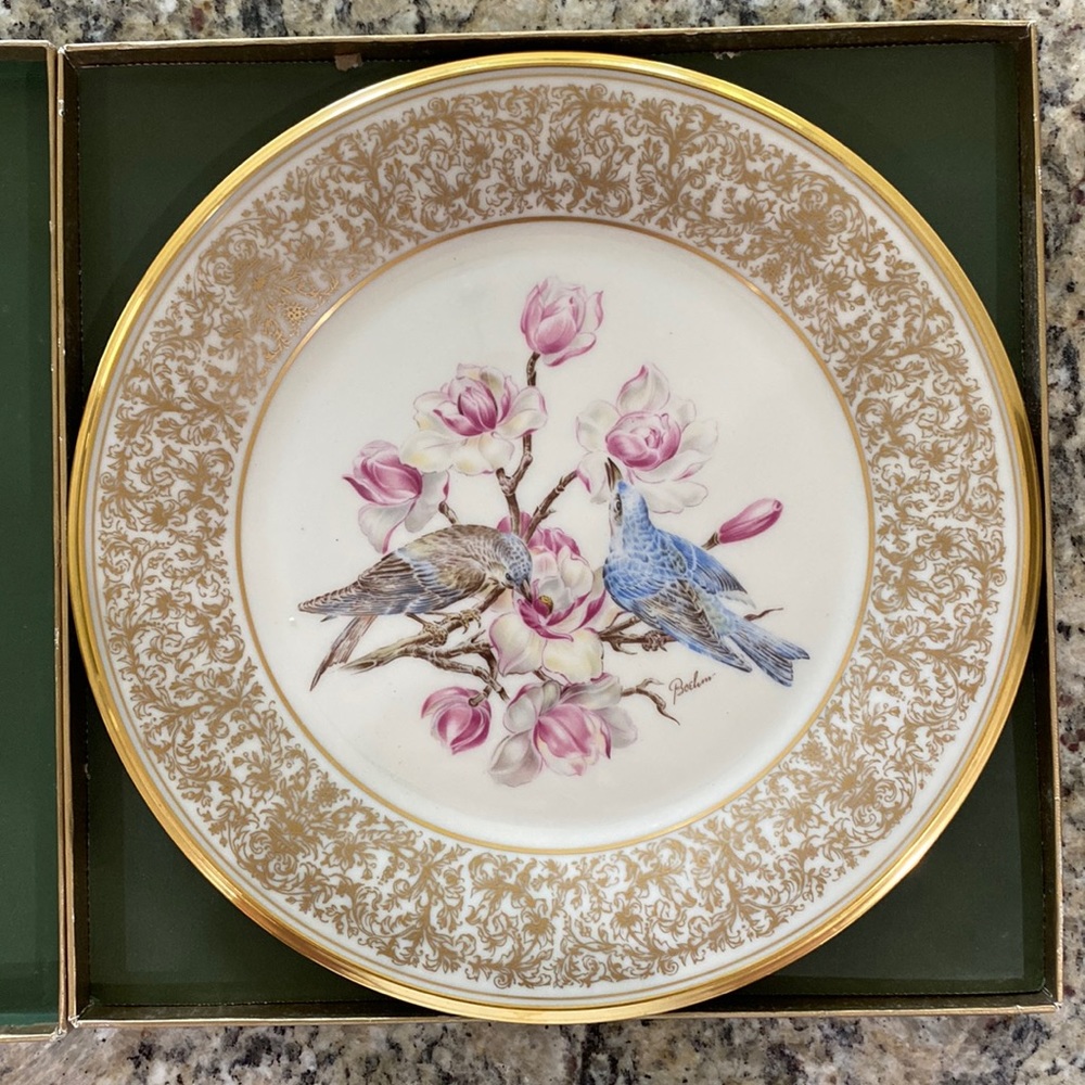 Lenox 1972 Bohemia Mountain Bluebird Plate with box